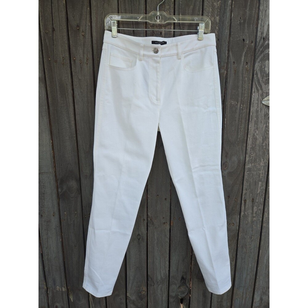St. John White Ankle Pants Women's Size 6 NWT MSRP $695
